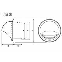 145-160丸型ガラリ強制給排気口用フード付_選択画像02