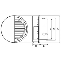 97-111mm flat型ガラリ強制給排気口フード_選択画像03