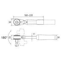 1/2in DR160-220ラチェトハンドル伸縮首振_選択画像04
