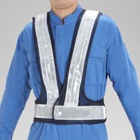 LED安全ベスト(紺･白/赤青点滅)