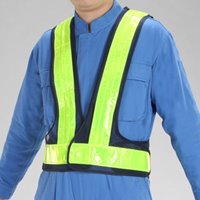 LED安全ベスト(紺･黄/赤白点滅)