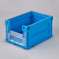 440x318x248mm/27.4L 折畳コンテナ(窓開･青