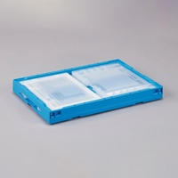 649x439x327mm/76.5L 折畳コンテナ(窓開･青_選択画像02