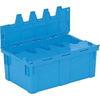 545x345x220mm/29.6L 折畳コンテナ(青/蓋付