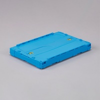 530x366x232mm/34.1L折畳コンテナ青/蓋付薄_選択画像03