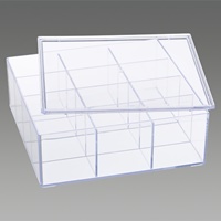 240x240x92mm小物ケース12セル蓋付スチロー_選択画像02