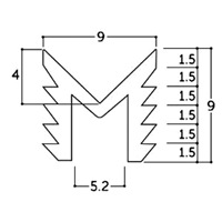 9x2000mm戸車用レール(A型/アルミ製/銅色)_選択画像02