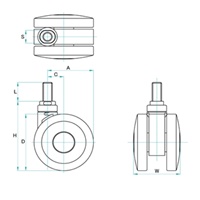 75mm キャスター(ツインホイール/W3/8in )_選択画像02