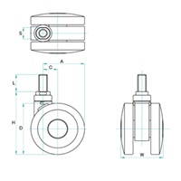 75mm キャスター(ツインホイール/W3/8in )_選択画像03