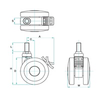 75mmブレーキ付双輪キャスター(W3/8in )_選択画像03