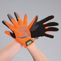 [S]手袋･メカニック(合成革/蛍光オレンジ)