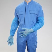 [フリー]手袋30枚青(ポリエチレン･エンボス