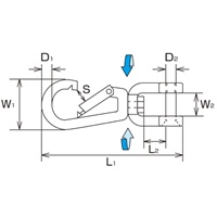 72mmスイベルスナップシャックル(SUS製_選択画像03