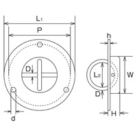 φ70x10.5mm埋込みリングフック(丸形/SUS製_選択画像03