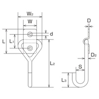 18x36mm/70mmフック型ハンガ(ステンレス製)_選択画像03