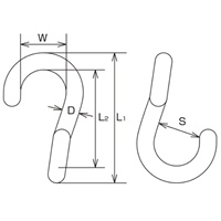 70x8.0mmツイストSフック(ステンレス製)_選択画像03