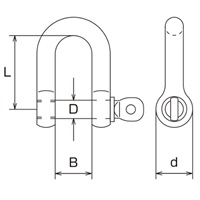 70kg/8mmシャックル(アルミ製/ブラウン)_選択画像03
