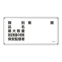 300x600mm危険物標識(類別品名最大数量￣_選択画像02