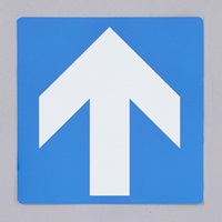 100x100mm安全標識ステッカー(↑上/青)