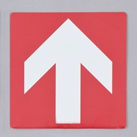 100x100mm安全標識ステッカー(↑上/赤)