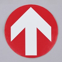 φ100mm安全標識ステッカー(↑上/赤)