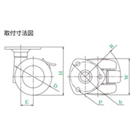 60mmキャスター(ツインホイール･ブレーキ付_選択画像04