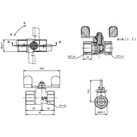G1/4 inxRc1/4 inボールバルブ(真鍮製/蝶ハ_選択画像04