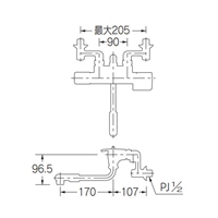 PJ1/2 inサーモスタットシャワー付混合栓_選択画像03