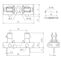 125V/5A[5.2x20]ヒューズホルダー(横型連結_選択画像04