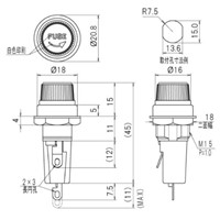 250V/10A[6.4x30mm]ヒューズホルダー(筒型)_選択画像02