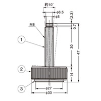 φ33mm/M8x30/46kgアジャスターボルト(首振_選択画像04