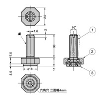 φ24/M8x30/60kgアジャスターボルト(首振_選択画像04