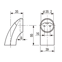 φ35mm手すり用エンドブラケット(シルバー)_選択画像04