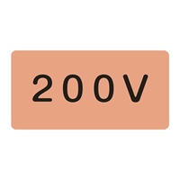 40x80mmJIS配管識別ステッカー(200V/10枚)