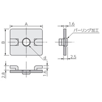 M6/20x16mm四角ナット(爪付き/10個)_選択画像02