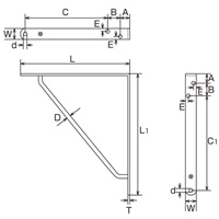 200x250x25mmアーム棚受(ステンレス製)_選択画像03