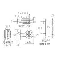 28-36mm/51mm引戸鎌錠(表示錠/白)_選択画像03