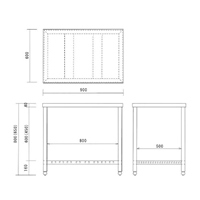 900x600x800mm作業台(二段/ステンレス製)_選択画像02