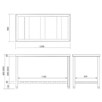 1200x600x800mm作業台(二段/ステンレス製)_選択画像02