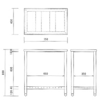 750x450x800mm作業台(二段/ステンレス製)_選択画像02