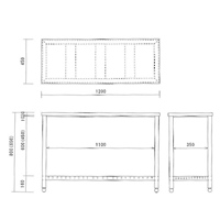 1200x450x800mm作業台(二段/ステンレス製)_選択画像02