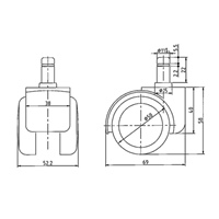 チェアー用ナイロンキャスター(黒/5個)_選択画像03