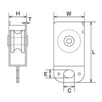 26x15x54mm吊具用滑車(樹脂車/ステンレス枠_選択画像04