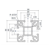30x30x2450mmアルミ構造材(Uポール)_選択画像02