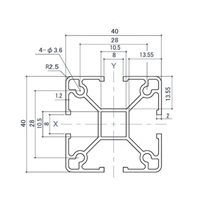 40x40x2450mmアルミ構造材(Uポール)_選択画像02