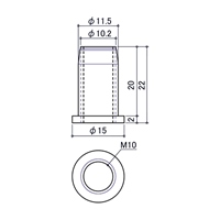 打込ナット(真鍮/つば付/M10用)_選択画像03