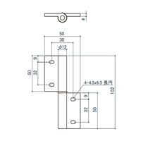 50x102mm30角用アルミ旗丁番(左用)_選択画像03