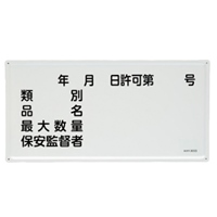 300x600mm危険物標識(年月日･類別･品名～)