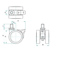 50キャスタ(ツインホイールbreak付U38x16山_選択画像02