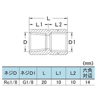 Rc1/8 inxG1/8 in中間ソケット_選択画像03